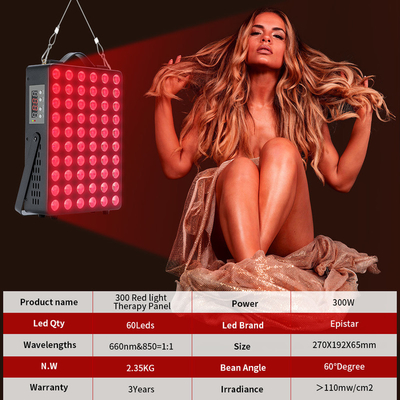 주문 듀얼 칩 660nm 850nm 레드 라이트 테라피 패널 LED 적외선 300W 온라인 제품