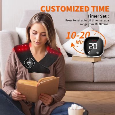 플렉서블 적외선 적색 광 치료 모자 660nm/850nm 배통, 진동 마사지 및 근육 회복을 위한 무선 랩